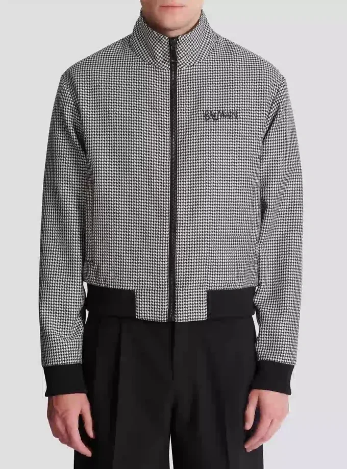 Wolljacke mit Hahnentrittmuster Wolljacke mit Hahnentrittmuster