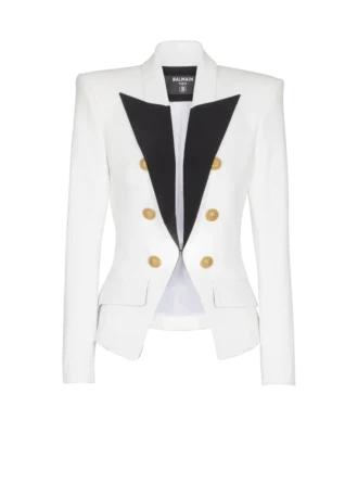Zweifarbige Jacke mit 6 Knöpfen