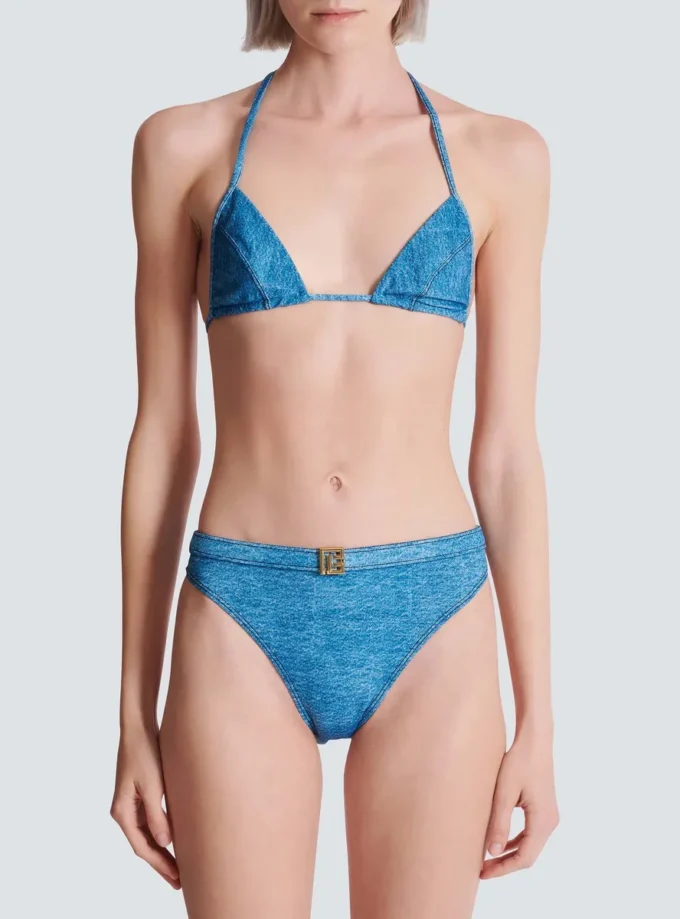Zweiteiliger Badeanzug aus Denim