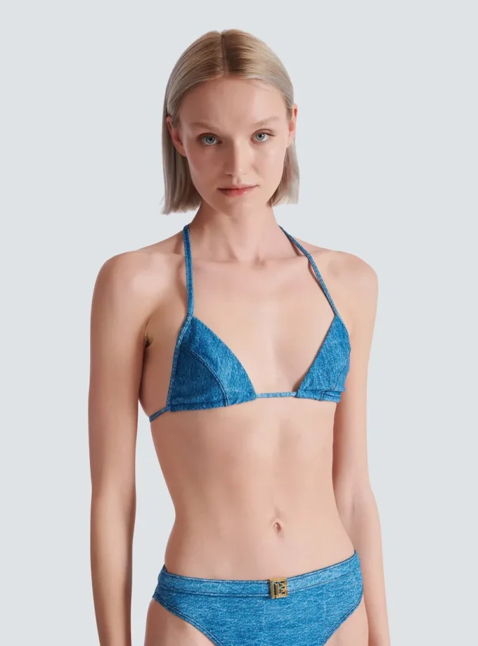 Zweiteiliger Badeanzug aus Denim